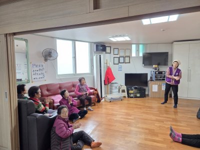 청주지부 "노인정 봉사활동(치매예방 마루 카드 만들기, 건강답)